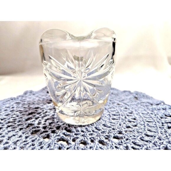 Anchor Hocking Glass Creamer Prescut Star of David Starburst Pitcher VTG 3.5-in - Picture 2 of 7